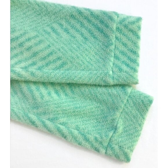 Columbia Full Zip Fleece Jacket Girls S Small 7/8 Aqua Teal Green Zig Zag Stripe - Picture 6 of 11